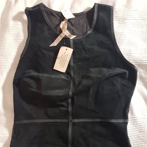 NWT Bailey 44 Black Charcoal Grey Suede Top Medium - Picture 2 of 6